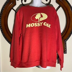 Mossy Oak Red & Cream Fleece Crew Neck Pull Over Sweatshirt